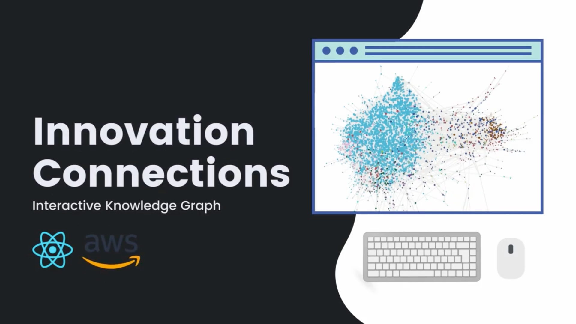 On the right of the cover image is the project's title: Innovation Connections. On the left is a computer screen displaying the knowledge graph.