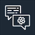 An icon of AWS Lex. It consists of two chat bubbles.