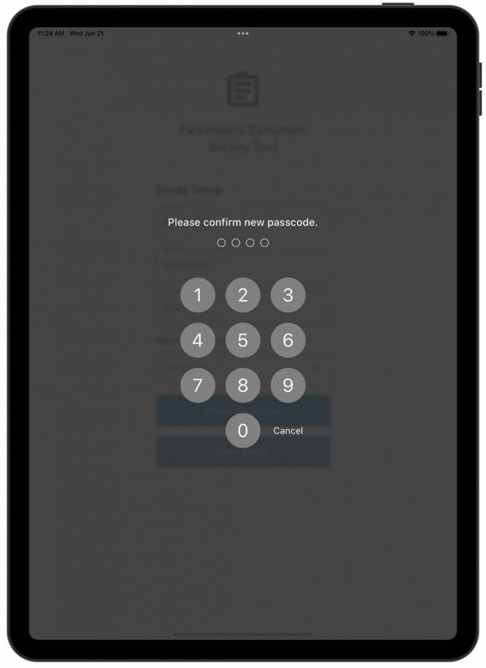 The passcode reset page shows a passcode screen with numbers 0-9.